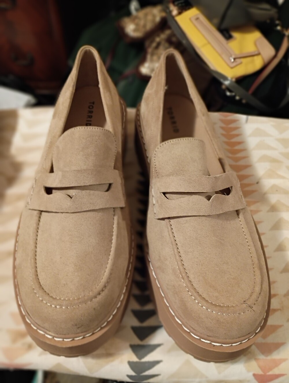 Torrid Womens Suede Penny Loafers in Tan